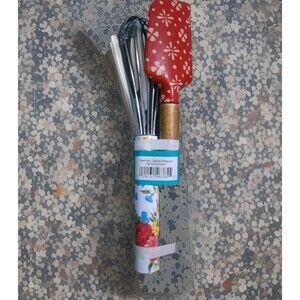 Sweet Rose Red Pioneer Woman Spatula & Whisk Set New Kitchen Baking Tools